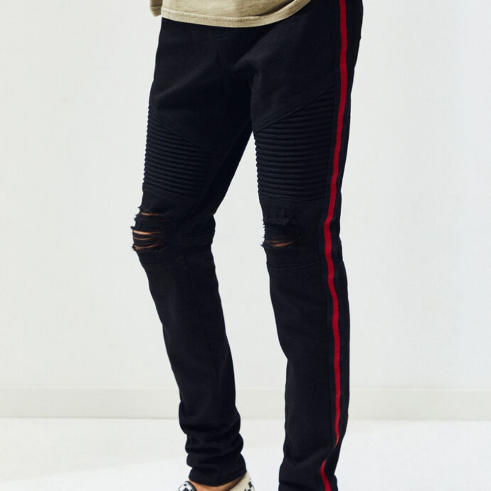 Pacsun Stacked skinny jeans red stripe 🔥